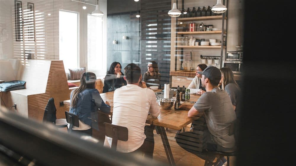 The Funnel North team collaborating around a table